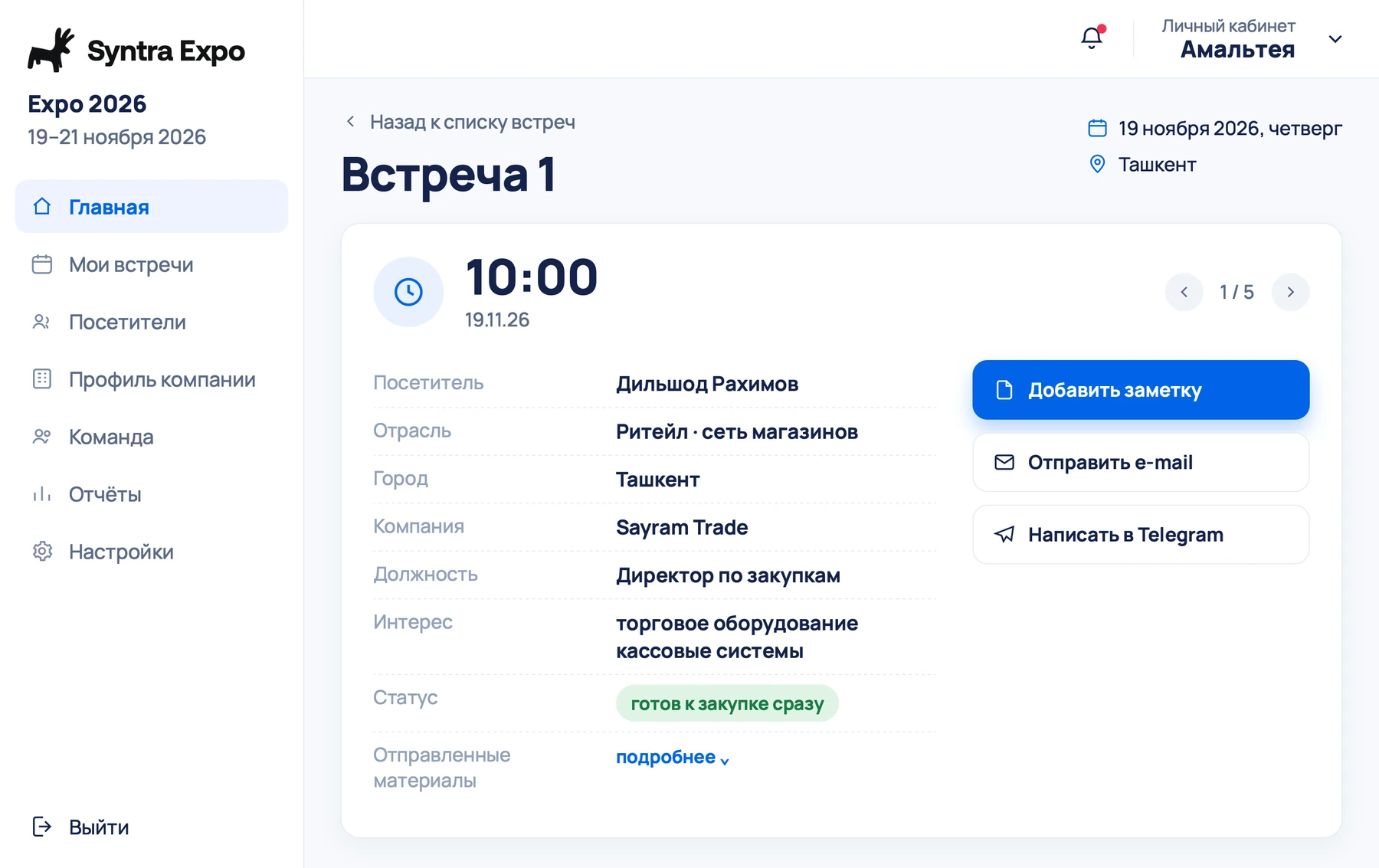 Карточка встречи: кто придёт и что он ищет